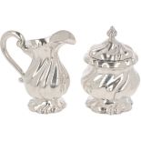 (2) piece creamer set silver.