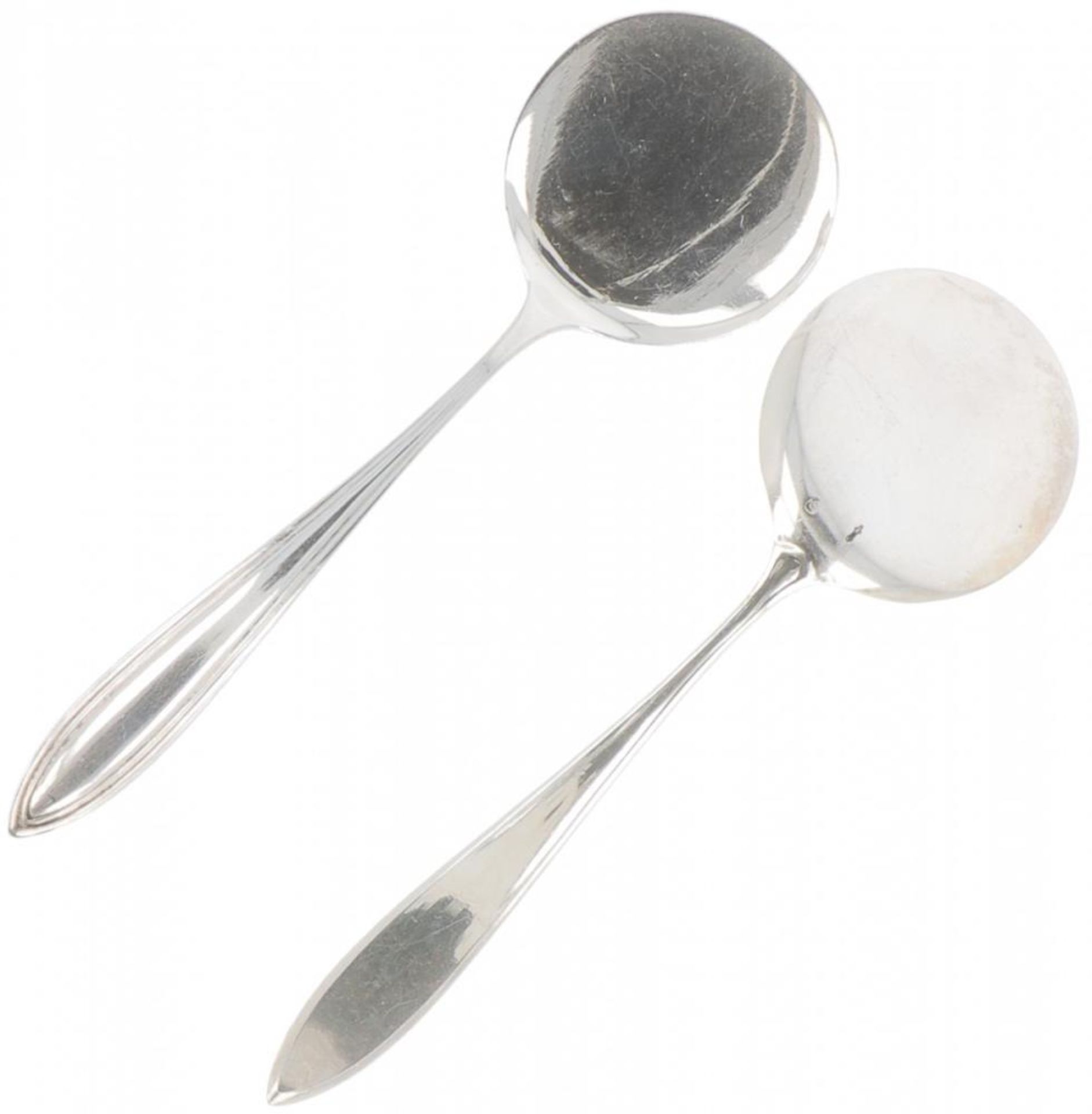 (6) piece set of ice cream spoons silver. - Bild 2 aus 3