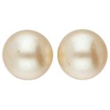Silver clip earrings set with freshwater pearls - 835/1000.