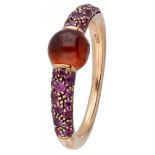 18K. Rose gold Pomellato 'M'ama Non M'ama' ring set with approx. 1.71 ct. hessonite garnet and appro