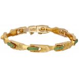 Björn Weckström for Lapponia 14K. yellow gold 'Namban' bracelet set with zoisite.