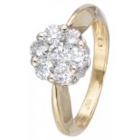 14K. Bicolor gold Diamonde rosette ring set with approx. 0.80 ct. diamond.