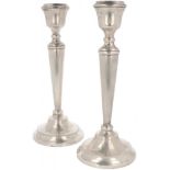 (2) piece set of table candlesticks silver.