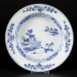 A porcelain plate with landscape decoration, China, Qianglong.