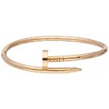 18K. Rose gold classic Cartier 'Juste un Clou' bangle bracelet.