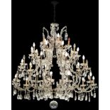 A multi-light Maria Theresa-style chandelier, Austria, 20th century.