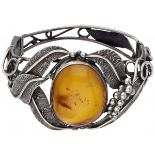 Silver bracelet set with approx. 21.65 ct. amber - 925/1000.