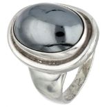 Harald Nielsen for Georg Jensen no.46A silver ring set with hematite - 925/1000.