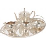 (5) piece silver tea set.