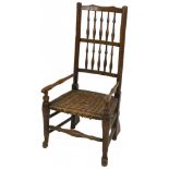 A nutwood highback chair, Dutch, 19th century.