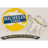 A lot of (3) cast iron plaques "Michelin". Late 20th century.
