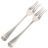 (2) piece set of cold meat forks "Haags Lofje" silver.