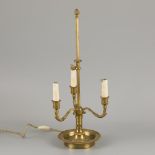 An Empire-style gilt bronze three-light bouilotte tablelamp, France, late 19th century.