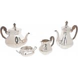 (4) piece coffee & tea set silver.