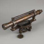 A brass "Carl Hensoldt" surveyors' spirit level instrument (transit/ theodolite) with compass, Germa