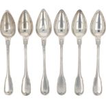 (6) piece set of ice cream spoons silver.