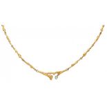 Björn Weckström for Lapponia 14K. yellow gold 'Spring Dew' necklace set with approx. 0.02 ct. diamon