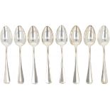 (8) piece set of spoons "Haags Lofje" silver.