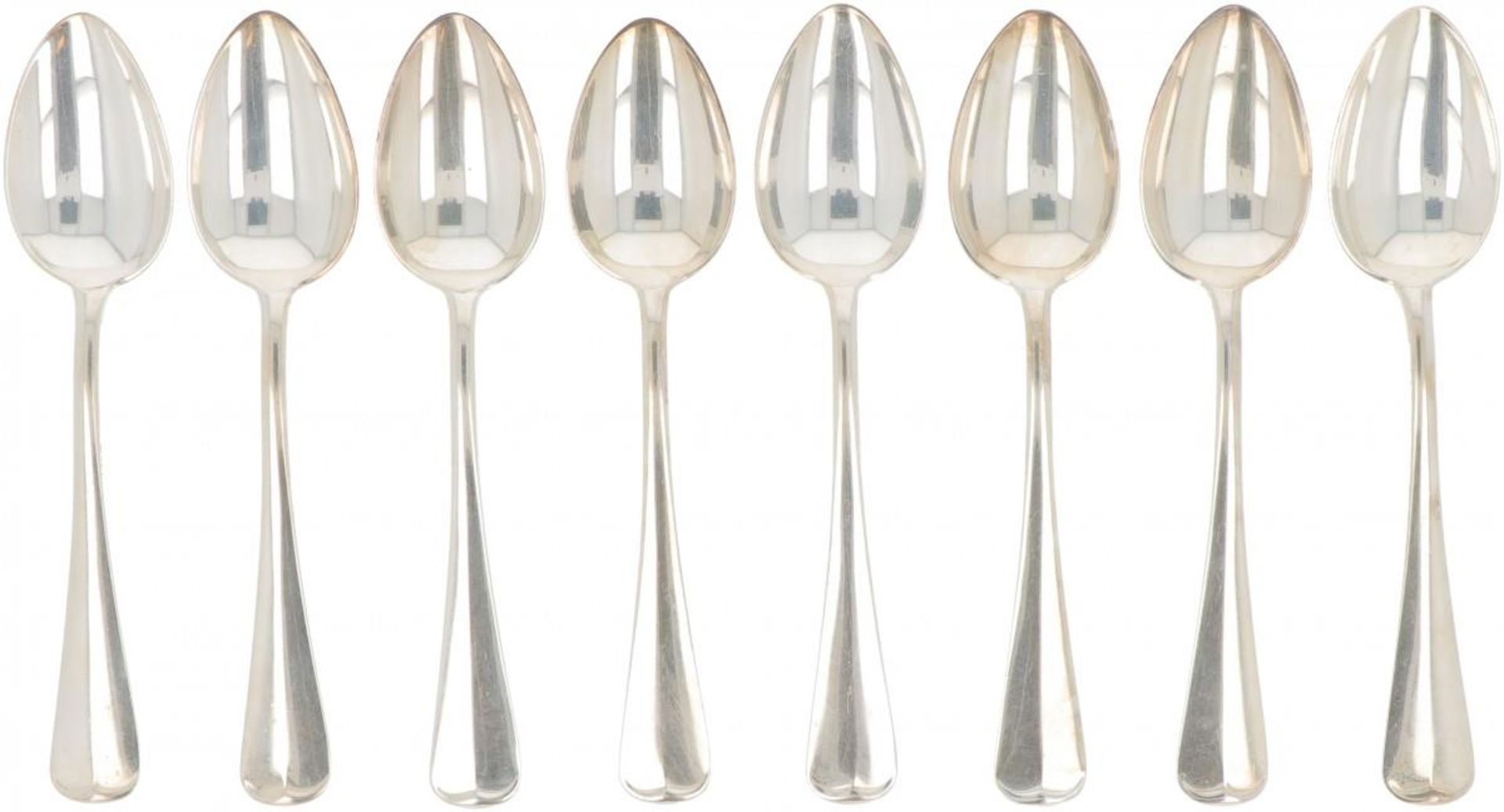 (8) piece set of spoons "Haags Lofje" silver.