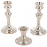 (3) piece lot candlesticks silver.