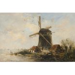 Hobbe Smith (Witmarsum 1862 - 1942 Amsterdam), A windmill on the waterfront.