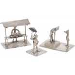 (3) piece lot miniatures silver.