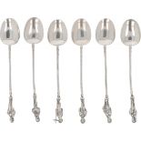 (6) piece set of apostle teaspoons silver.