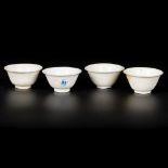 A set of (4) porcelain teacups Blanc de Chine Vung Tao Cargo (Christies 1992). China, Dehua Kangxi.