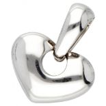 18K. White gold heart-shaped Chimento Italian design pendant.