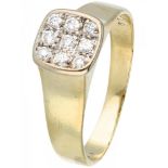 14K. Yellow gold ring set with approx. 0.18 ct. diamond.