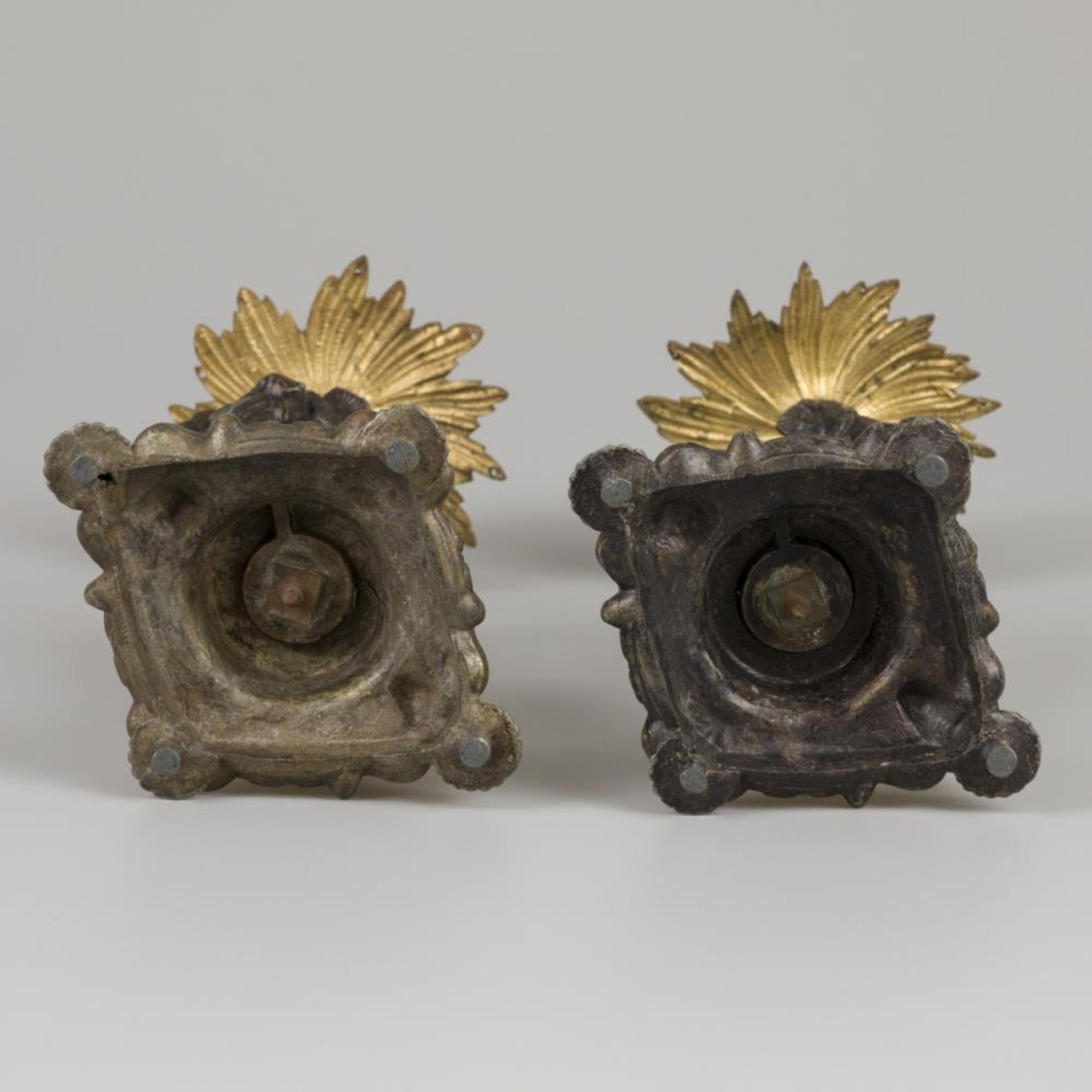 A set of (2) bronze candles, France, late 19th century. - Image 5 of 5