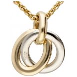 18K. Bicolor gold Pomellato Italian design necklace with pendant.