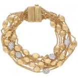 18K. Yellow gold Marco Bicego 'Confetti Oro Five Strand' bracelet set with approx. 0.65 ct. diamond.