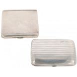 (2) piece lot of silver cigarette cases.