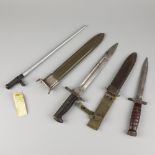A lot comprised of (2) U.S. bayonets and one Chinese, mid. 20th century.