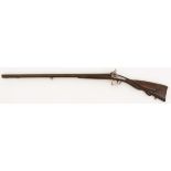 A double barrel percussion hunting rifle, Belgium, late 19th century.