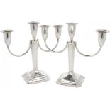 (2) piece set of candlesticks silver.