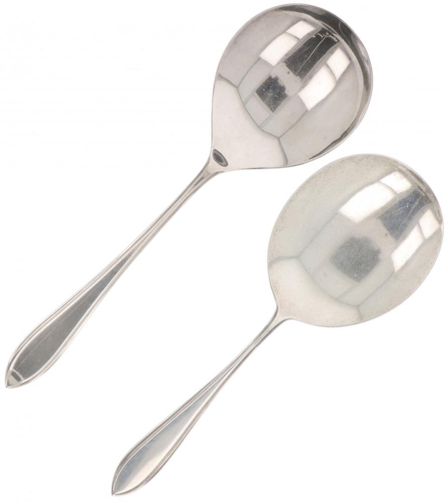 Rice spoon & Custard spoon "Dutch point fillet" silver.