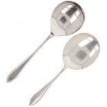 Rice spoon & Custard spoon "Dutch point fillet" silver.