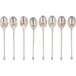 (8) piece set of silver mocha spoons.