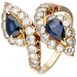 18K. Yellow gold Van Cleef & Arpels ring set with approx. 1.64 ct. natural sapphire and approx. 1.20