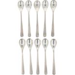 (10) piece set of silver teaspoons.