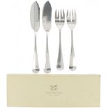 (4) piece silver fish cutlery set.