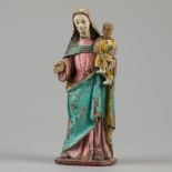 A polychrome sculpture of a Madonna and kind, Phillipines 19th C.