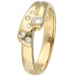 14K. Yellow gold ring set with approx. 0.08 ct. diamond.