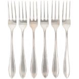 (6) piece set of forks "Dutch Point Fillet" silver.