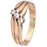 BLA 10K. Rose gold vintage ring set with approx. 0.12 ct. diamond.