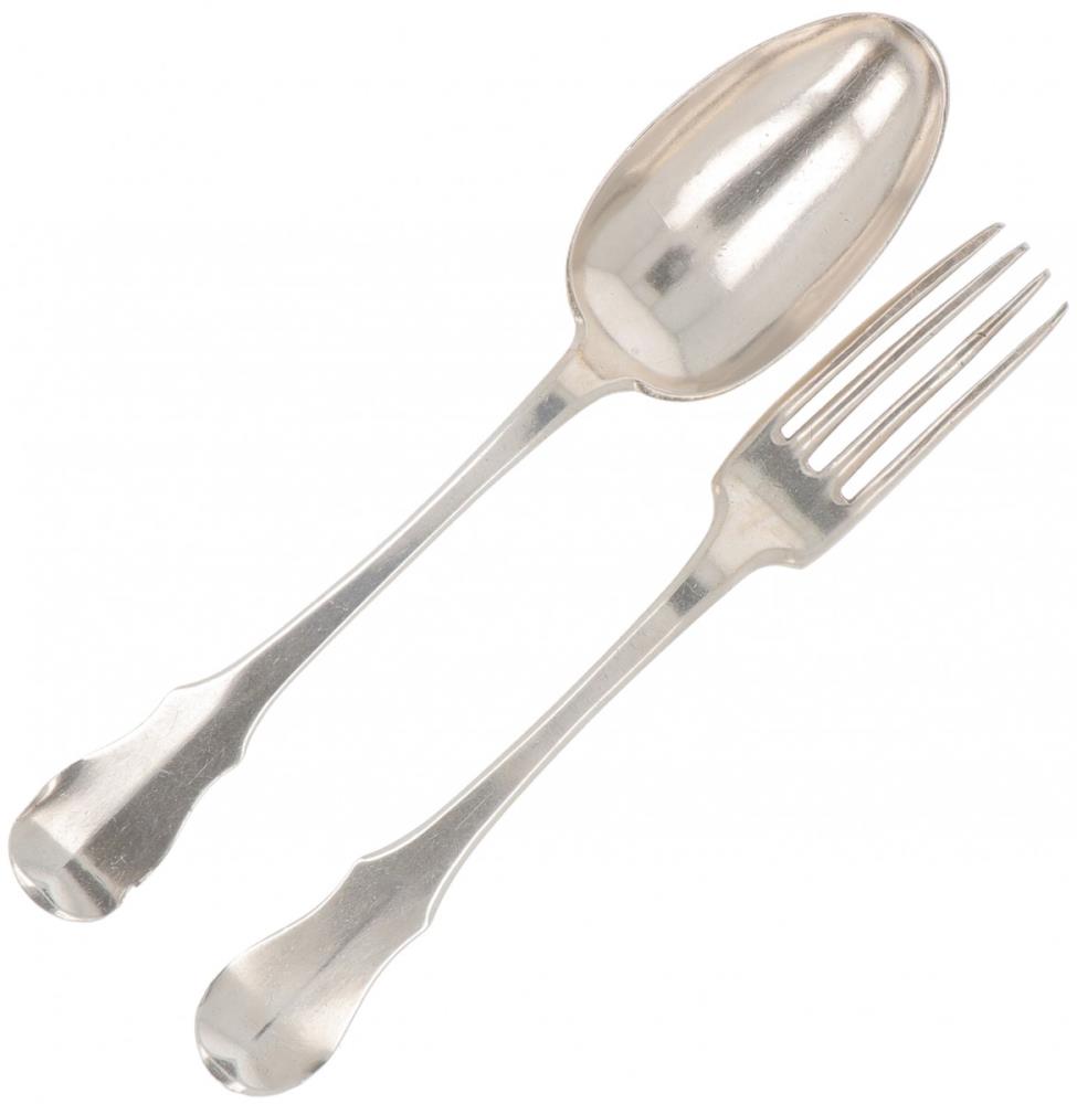 Spoon & fork (Brussels Theodorus Smeesters 1785) silver.