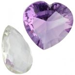 Two GLI Certified Natural Purple (4.10 ct.) and Green Amethyst (1.90 ct.) Gemstones.