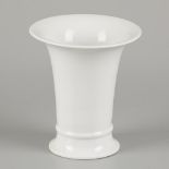 A porcelain beaker vase, Meissen, late 20th century.